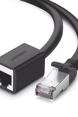 Cable de Extensión Cat6 RJ45 F/UTP / Macho a Hembra / 0.5m / Método de conexión 568B / Velocidad de transmisión 1000Mbps / Ancho de banda del canal 250MHz / Caja de Cobre / Negro