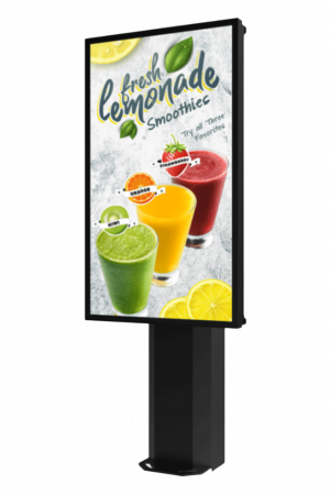Montaje Tipo Kiosco para exterior Compatible con Pantallas de 55" Samsung OH55AS / Diseño Ultradelgado / METAL / Exterior IP65 / Base Pedestal 8"