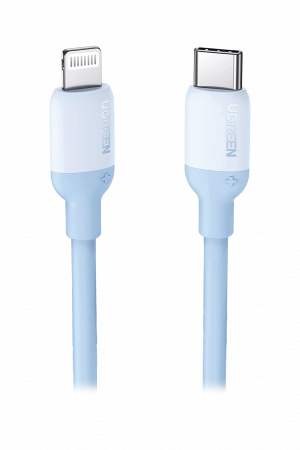 Cable USB-C a Lightning / Certificado MFi / 1 Metro / Adecuado para iPhone, iPad, iPod / Carga Rápida PD 20W /  Sincronización de Datos de hasta 480 Mbps / Goma de Silicona y  TPE. / Suave al Tacto / Color Navy Blue