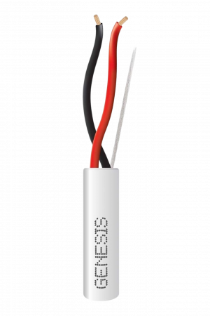 Bobina de 305 Metros (1000 Pies) de Cable 2 x 18 AWG / Riser / Blanco / Para Aplicaciones en Alarmas de Intrusi?n, Control de Acceso, Interfonos, TV Porteros, Automatizaci?n, Audio y Voceo.