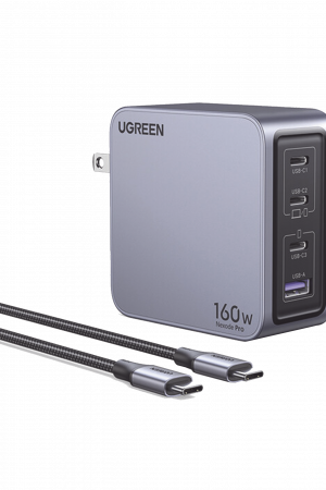 Cargador Rápido GaN / 160W Máximo / 3 USB-C + 1 USB-A / PD3.1 140W / PPS / UFCS / QC5 / Protecciones Múltiples / PC 94-V0