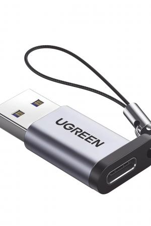 Adaptador USB 3.0 Macho a USB-C 3.1 Tipo C Hembra |Carga y Sincronización de Datos | Admite Corriente de 3A | Transferencia de hasta 5 Gbps | Amplia Compatibilidad | Chip VL160 | Caja de Aluminio | Color Gris