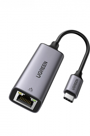 Adaptador de Red USB-C 3.1 (5 Gbps) a RJ45 | Thunderbolt 3 | Admite 10/100/1000 Mbps |  Chip Inteligente | Amplia Compatibilidad | Caja de Aluminio | Longitud del cable 10 cm.