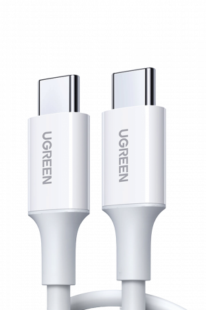 Cable USB-C a USB-C | 1 Metro | Carga Rápida de hasta 60W | Transferencia de datos de 480 Mbps | PD3.0 | QC 4.0/3.0/2.0 | FPC | AFC | Duradero y Flexible| Caja ABS | Cubierta de TPE | Color Blanco.