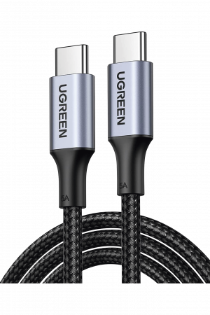 Cable USB-C a USB-C | 1 Metro | Carga Rápida de hasta 100W | Transferencia de datos 480 Mbps | PD3.0 | QC4.0/3.0/2.0 | FPC | AFC | Protección Integrada| Caja de Aluminio | Nylon Trenzado | Amplia Compatibilidad | Color Negro.