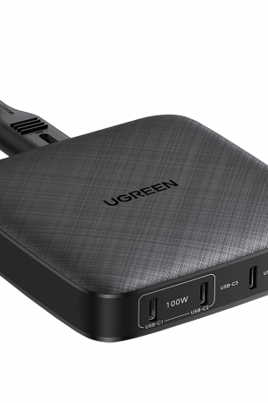 Cargador de escritorio de 100W / 4 Puertos de Carga Rápida / 4 USB-C / 2 USB-A / Tecnología GaN II +SIC / Power Delivery 3.0 / Quick Charge 4.0 / Chip Confiable y Carga Inteligente / Optimiza la Experiencia de Carga