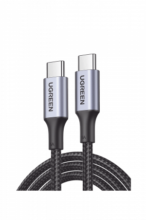Cable USB-C a USB-C | 3 Metros | Carga Rápida de hasta 100W | Transferencia de datos 480 Mbps | PD3.0 | QC4.0/3.0/2.0 | FPC | AFC | Protección Integrada| Caja de Aluminio | Nylon Trenzado | Amplia Compatibilidad | Color Negro.