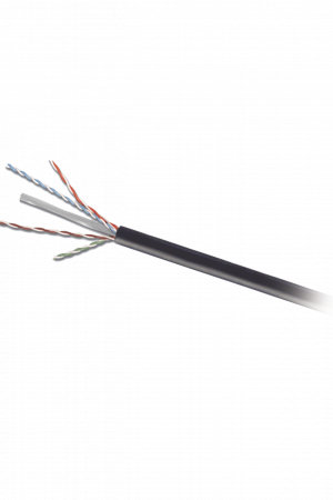 Bobina de Cable UTP de 4 Pares, Para Exterior con Gel, Cat6 (23 AWG), Industrial para Climas Extremos, Enterrado Directo, Color Negro, 305 Metros (1000 Pies)