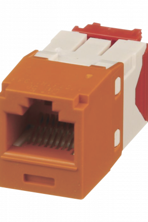 Conector Jack RJ45 Estilo TG, Mini-Com, Categor?a 5e, de 8 Posiciones y 8 Cables, Color Naranja