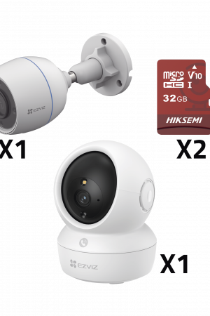 Kit de cámaras WiFi / Incluye 1 pieza CS/H6C/5MP  Para Uso en Interior / 1 pieza CS-H3C Para Uso en Exterior / 1 PZA Micro SD HS-TF-E1/32G / Detección de Movimiento / Notificaciones Instantáneas