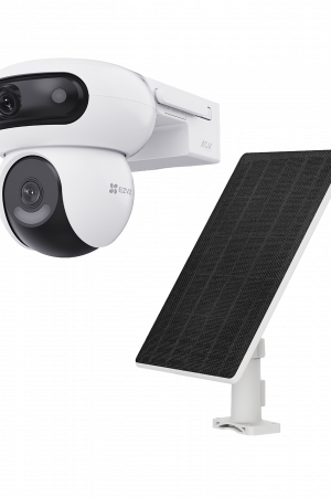 Cámara de Seguridad Dual 4G LTE + WiFi 6 / 4MP + 4MP Dual Lente / 360° Panorámica / Detección IA Humano-Vehiculo / Seguimiento Automático / Almacenamiento MicroSD 512GB + Nube / Resistente a Int
