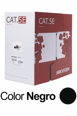 Bobina de Cable UTP 305 Metros (1000 Pies) / Cat 5E (24 AWG) / Color Negro / PE / Uso en Exterior / 100% Cobre / Aplicaciones de CCTV, Redes de Datos y Enlaces Inal?mbricos