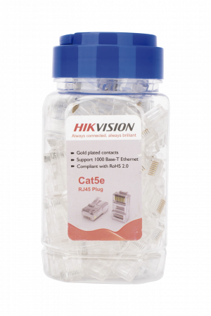 Bote con 100 Piezas de Plug Modular RJ45 / Cat 5e / Chapado en Oro a 30 Micras / Sin Blindaje / F?cil Instalaci?n / Uso Interior / Soporta Norma TIA-568B / Cumple con RoHS 2.0