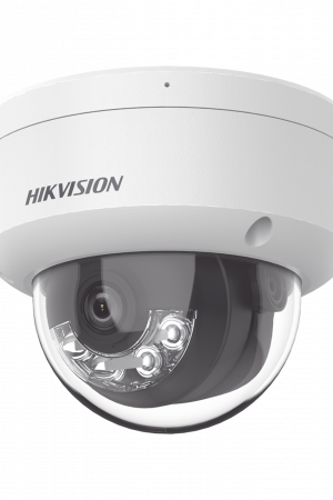 [Dual Light] Domo IP 2 Megapixel / Lente 2.8 mm / 30 mts IR + Luz Blanca / Micrófono Integrado / Antivandálico IK08 / ACUSENSE Lite / Exterior IP67 / H.265+/H.264+ / PoE / ONVIF (Profile S/T)
