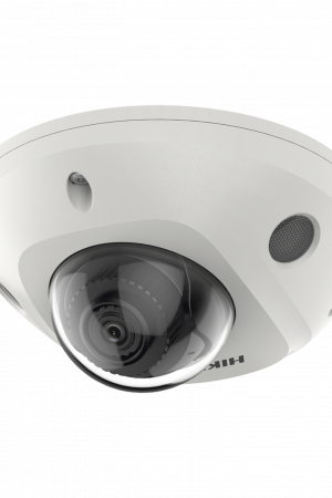 Mini Domo IP 4 Megapixel / Lente 2.8 mm / 30mts IR EXIR / Micrófono Integrado / Exterior IP67 / IK08 / PoE / DARKFIGHTER / Alarmas y Audio I/O / ONVIF / Micro SD / 4 Analíticos: AcuSense, Deteccion Facial, Conteo de Personas por Cruce y Zona