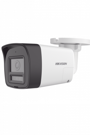[Audio Bidireccional + Sirena & Estrobo + Dual Light + ColorVu] Bala TURBOHD 4K (8 Megapixel) / Lente 2.8 mm / 30 mts IR EXIR + 20 mts Luz Blanca / Micrófono y Bocina Integrado / Exterior IP67 / Metal / dWDR