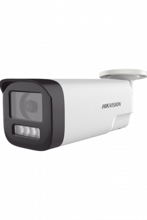 [Audio Bidireccional + Dual Light + ColorVu] Bala TURBOHD 4K (8 Megapixel) / Lente 3.6 mm / 80 mts IR EXIR + 80 mts Luz Blanca / Micrófono y Bocina Integrado / Exterior IP67 / Metal / dWDR