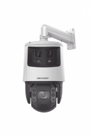[TandemVu] PTZ IP 4 Megapíxel con Cámara Panorámica 6 Megapíxel / 32X Zoom / 200 mts IR / 30 mts Luz Blanca / ACUSENSE / IP66 / Alerta Audible y Luz Estroboscópica / Autoseguimiento / Hi-PoE / Alarmas I/O / Ultra Baja Il