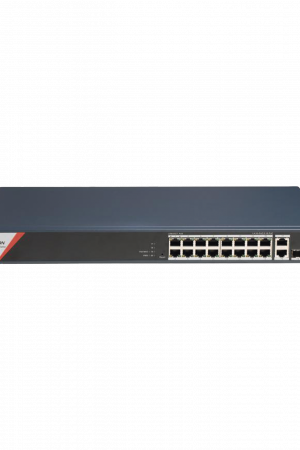 Switch Gigabit PoE+ / Administrable / 16 Puertos 1000 Mbps PoE+ (4 Puertos PoE++ 90 W) / 2 Puertos 1000 Mbps de Uplink / 2 Puertos SFP / Configuración Nube Hik-PartnerPro / Modo Extendido hasta 300 Metros / 230 W