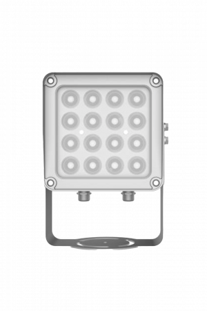 Lampara IR de Luz Continua / 16 Lámparas LED / Distancia Efectiva 16 a 25 metros / Cobertura 40° / Exterior IP66