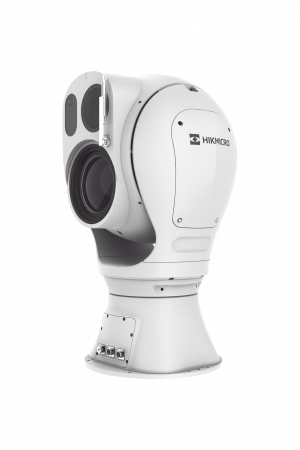 Esfera Punta de Poste IP Dual / Térmica 38 a 190 mm ( 1280 x 1024) + Óptico 100X (4 Megapixel) / Iluminación 3000 mts Laser / IP67 / microSD