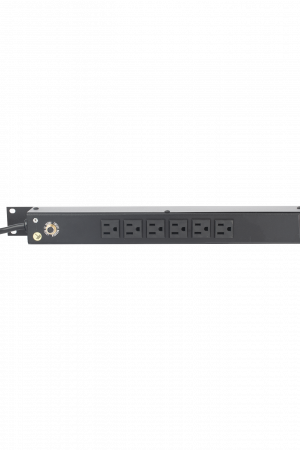 Multicontacto Horizontal (PDU) de 6 Contactos (NEMA 5-15R) Rack 19" 1UR. Voltaje Entrada/Salida: 120Vca/15A