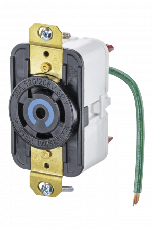 Receptáculo de Media Vuelta Industrial 30 A 120/208 V CA/ Nema L21-30R /Color Negro