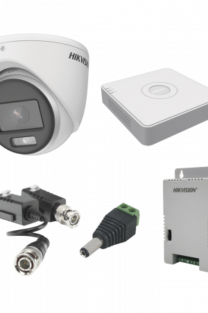 KIT COLORVU TURBOHD 1080pLite / DVR 4 Canales / 4 Cámaras Eyeball (exterior) / Transceptores / Conectores / Fuente de Poder Profesional