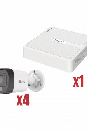 Kit IP 4Megapixel / NVR de 4 Canales con 4 Puertos PoE / 4 Cámaras IP Dual light con microfono