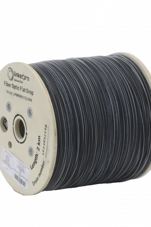 Carrete de 2 Kil?metros de Fibra ?ptica Drop Plana, Interior/Exterior G.657A2 Monomodo de 1 Hilo (Unifibra), Diel?ctrica, Forro Negro, Compatible con Conectores FASC, FASCUP, FASCLC