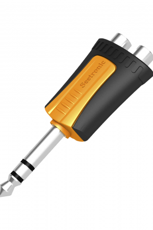 Conector Estéreo |  1/4in - 2 x RCA hembra | Adaptador de Carcasa de Plastico |