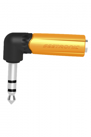 Conector Estéreo | 1/4in - 1/4in | Conector de angulo recto | Adaptador de Carcasa de Plastico