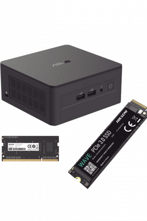 Kit / Mini PC NUC Barebone / Core i5 -1340P (13 Gen) / WiFi 6 y 2.5 GbE / Bluetooth / 16 GB RAM / 512 GB SSD / Sin S.O. / 4 Monitores / Incluye Fuente