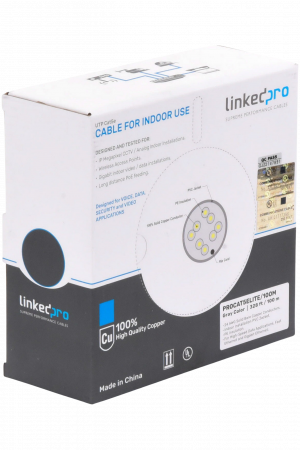 Bobina de Cable de 100 Metros (328.08 Pies), Cat5e, 24 AWG, Color Gris, UL, para Aplicaciones en Videovigilancia, Redes de Datos. Uso Interior