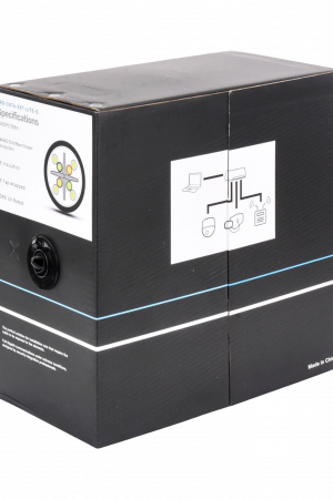 Bobina de Cable 305 Metros (1000 Pies) Cat6, 24 AWG, Climas Extremos, Color Negro, Sin Blindar, para Intemperie