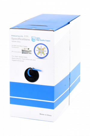 Bobina de Cable de 305 Metros (1000 Pies) Cat6, CM, 24 AWG, Alto Rendimiento, ETL, UL, Color Azul, Super Flexible, para Aplicaciones de Videovigilancia, Video HD, y Redes de Datos. Uso Interior