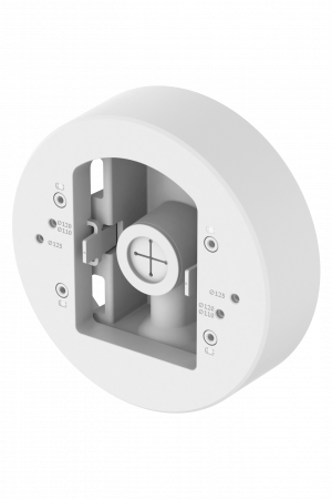 Montaje adaptador para instalacion en poste de camaras Domo y Bala serie X o P marca Hanwha
