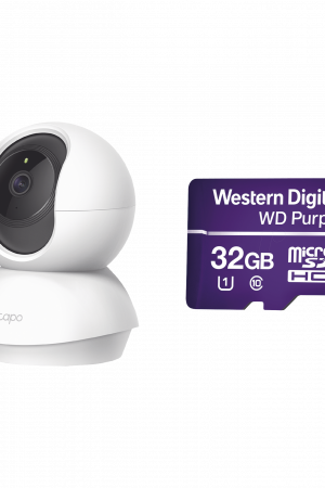 Kit de Cámara IP Wi-Fi / Incluye 1 Pieza Modelo TAPOC200 / 2 Megapixel / Audio Doble Vía /  Utiliza La App Tapo / 1 Memoria Micro SD Modelo  Mod WD32MSD