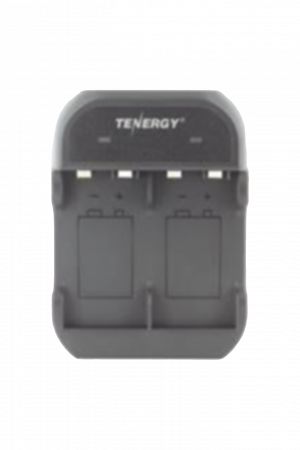 Cargador rápido de 2 compartimientos para baterías Ni-MH; Aplicable en baterías de 9 V /color negro