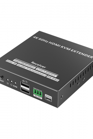 Receptor Compatible para Kit TT582-KVM |4K @60Hz | Cat 6, 6a y 7 |  hasta 150 metros | Transmite el Video y Controla tu DVR vía USB a distancia