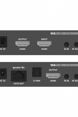 Kit Extensor HDMI hasta 700 metros con Conexión en Cascada / 4K @ 60 Hz/ 70 metros PTP con Cat 6, 6a y 7 / IPCOLOR / CERO LATENCIA / SIN COMPRIMIR / Salida Loop / IR bidireccional / Puerto S/PDIF / Soporta ARC / Soporta 10 TT-676-Rx.
