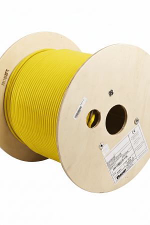 Bobina de Cable Blindado F/UTP de 4 Pares, Cat6A, Soporte de Aplicaciones 10GBase-T, LSZH (Libre de Gases T?xicos), Color Amarillo, 305 Metros (1000 Pies)