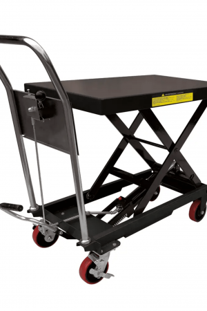 Mesa Elevadora Hidráulica / Capacidad 300 kg a 1 t / Ruedas de Poliuretano / Sistema Hidráulico con Freno / Soporte de Tijera / Ideal para Cargas Medias y Pesadas