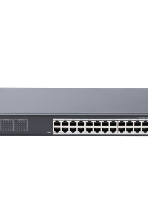 Switch Gigabit PoE+ / Administrable / 24 Puertos 1000 Mbps PoE+ / 4 Puertos SFP / Configuración Nube Hik-PartnerPro / Modo Extendido hasta 300 Metros / 370 W