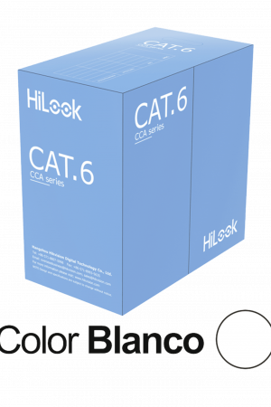 Cable de Red UTP Cat6 / 23 AWG / Cumple ANSI-TIA-568.2-D / RoHS 2.0 / CPR Fca / Longitud 305 Metros (1000 Pies) / PVC Blanco / Resistencia a la Tracción y Compresión / Operación -20°C a 70°C