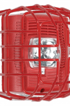 Protector De Rejilla Anti Vandalismo Y Golpes Accidentales, Color Rojo, Para Sirenas/Estrobos/Bocinas System Sensor, Montaje En Superficie, 7.49"Altox6.74"Anchox6.09"Profundidad