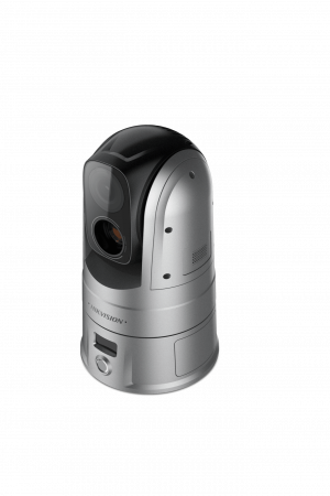 Turret IP Dual / Térmica 1.8 mm (160 x 120) / Óptico 2 mm (4 Megapixel) / Detección de Personas 53 mts / 15 mts IR / Exterior IP67 / PoE / Termométrica / Detección de Temperatura / Sirena y Luz / Micro SD 32 GB Incluida