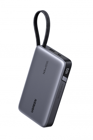 Power Bank 20000mAh con Cable Integrado / Carga Rápida 100W / USB-C PD 3.0 / 4 Celdas Li-ion / 72Wh / Carga Múltiple 145W / Compacto 139x80x27mm