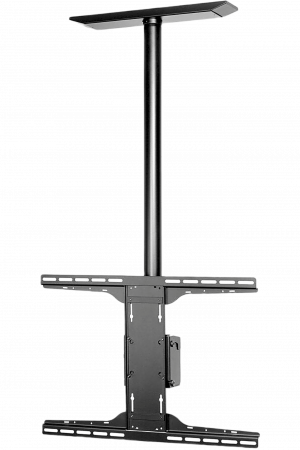 Soporte de techo universal para Pantallas de 32" a 90" / Capacidad de Carga 68.2 kg / Patrón de Montaje hasta 600 x 400 mm / Columna de Aluminio de 36" / Inclinación Ajustable -5° a 20°