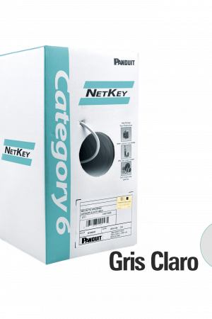 Bobina de Cable UTP 305 Metros (1000 Pies) de Cobre, NetKey, Gris Claro, Categoría 5e (24 AWG), PVC (CM), de 4 Pares
